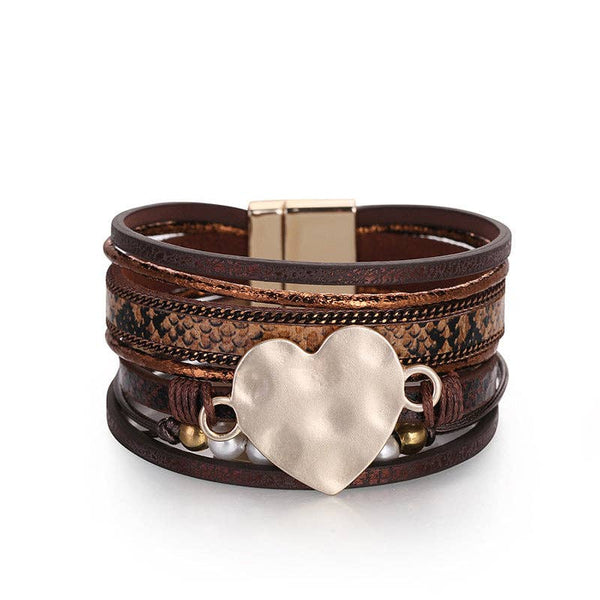 Heart Pearl Multilayer Magnetic Bracelets