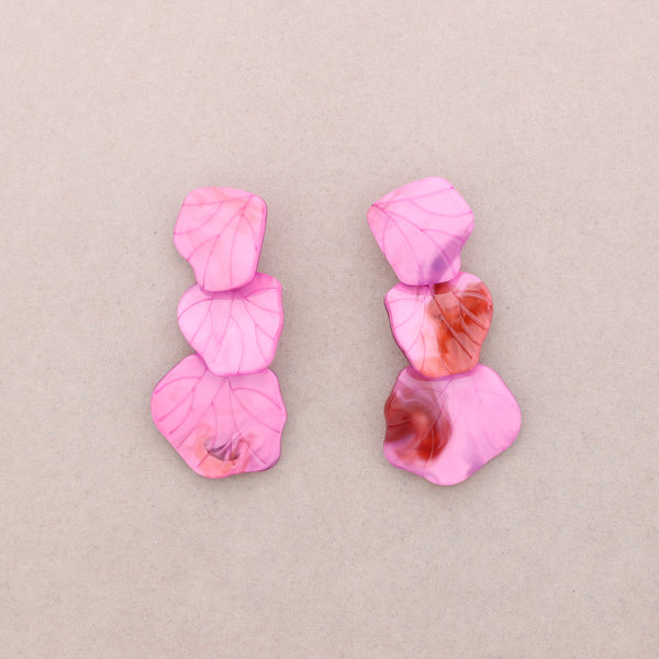 Triple Leaf Resin Earrings