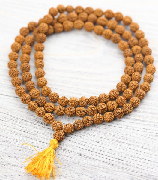 Rudraksha Mala Prayer Beads Necklace Mala  108 Beads - 6mm