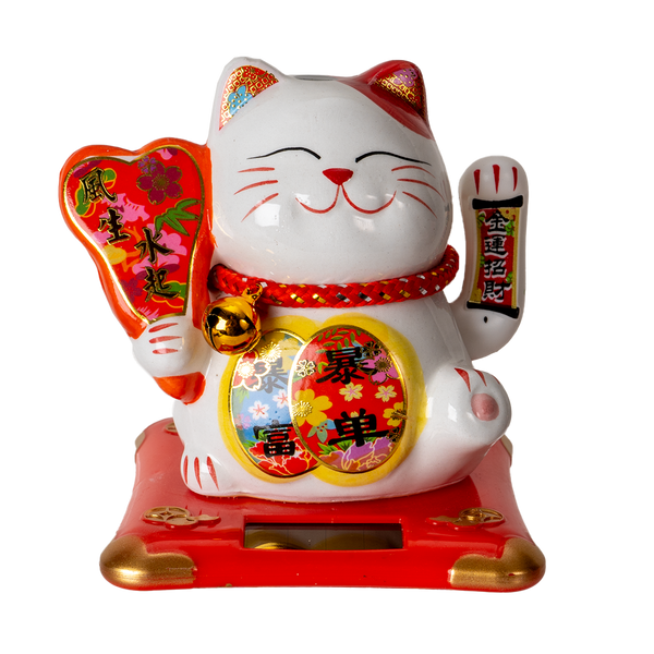 5 Inch Tall Solar Powered Lucky Cat With Movable Arm (1/60)