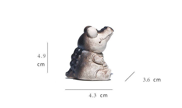 Gohobi Handmade Ceramic YiXing Clay Seating Crocodile Orname