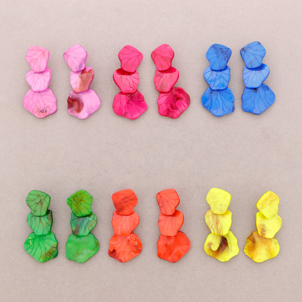 Triple Leaf Resin Earrings