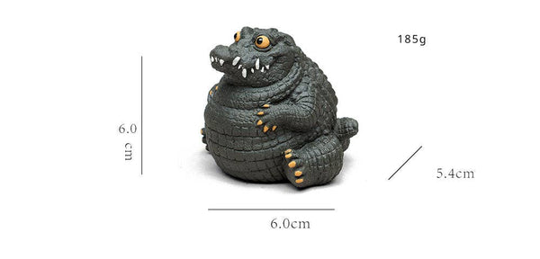 Gohobi Handmade Ceramic YiXing Clay Large Crocodile Ornament