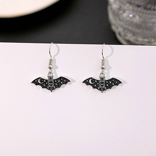 DARK HALLOWEEN FUNNY CREATIVE BAT EARRINGS_CWAJE1842