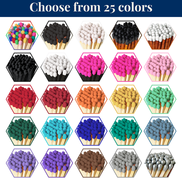 4" Matches in Large Chic Cork Top Jar - Color(s) of Choice