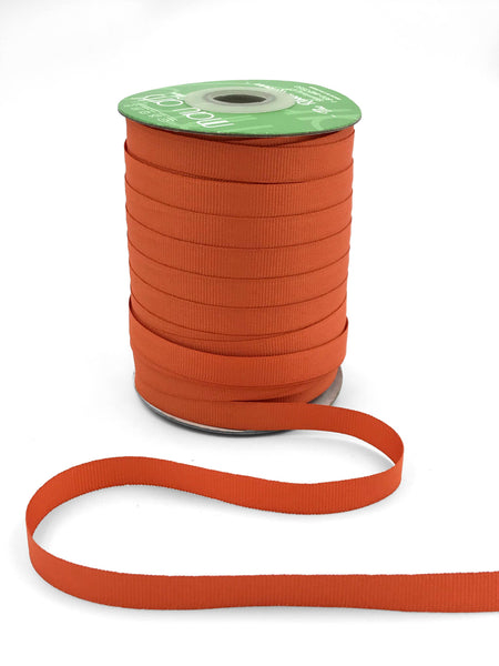 3/8" Orange Woven Grosgrain Ribbon