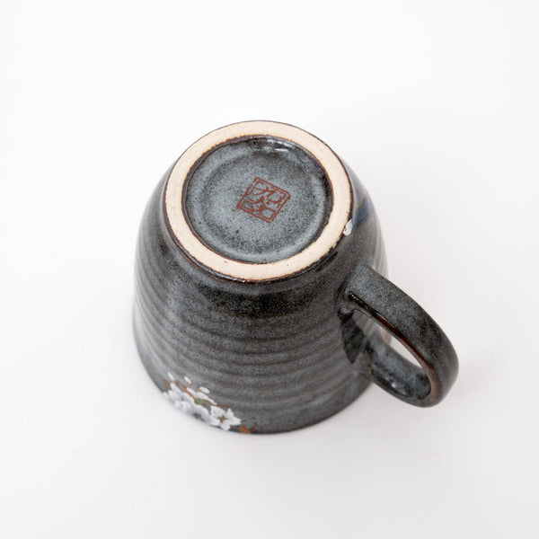 Handmade Kutani Ware Yoshidaya Cherry Bird Mug