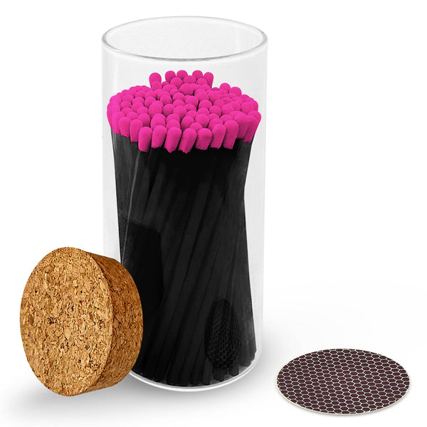 4" Matches in Large Chic Cork Top Jar - Color(s) of Choice