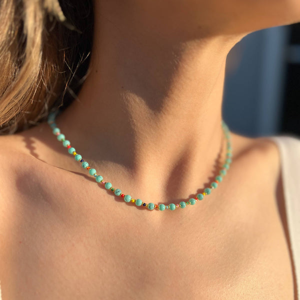 Glass Beaded Necklace, Handmade Necklace, Cute Jewelry