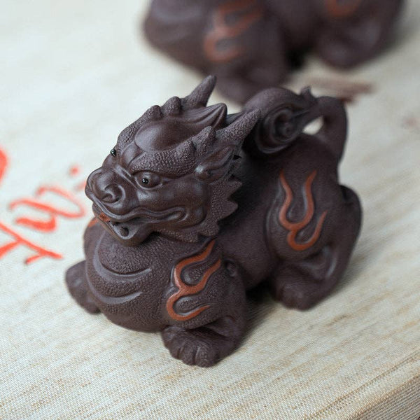Gohobi Handmade Ceramic YiXing Clay Qilin Ornament Tea pet