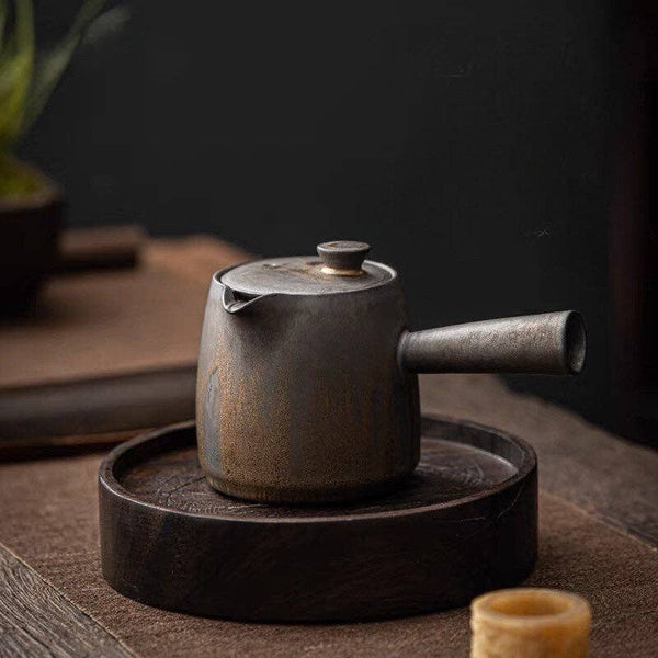 Gohobi Everyday Side handle Ceramic Metallic Glaze Teapot
