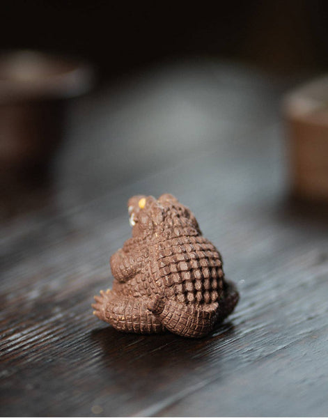 Gohobi Handmade Ceramic YiXing Clay Large Crocodile Ornament