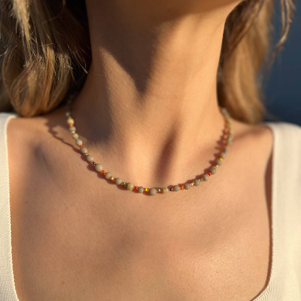 Glass Beaded Necklace, Handmade Necklace, Cute Jewelry