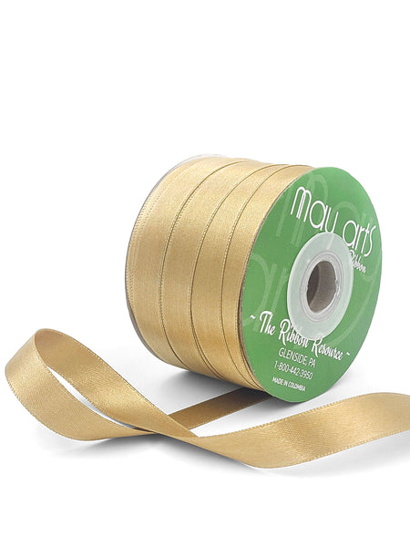 ~1/2"Luster Double Face Satin Ribbon, Dark Champagne