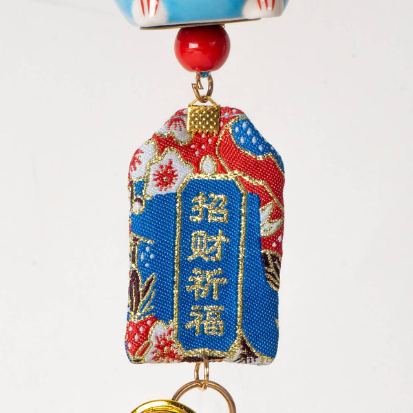 13 Inch Length Maneki Neo Lucky Cat Hanging Charm (12/120)