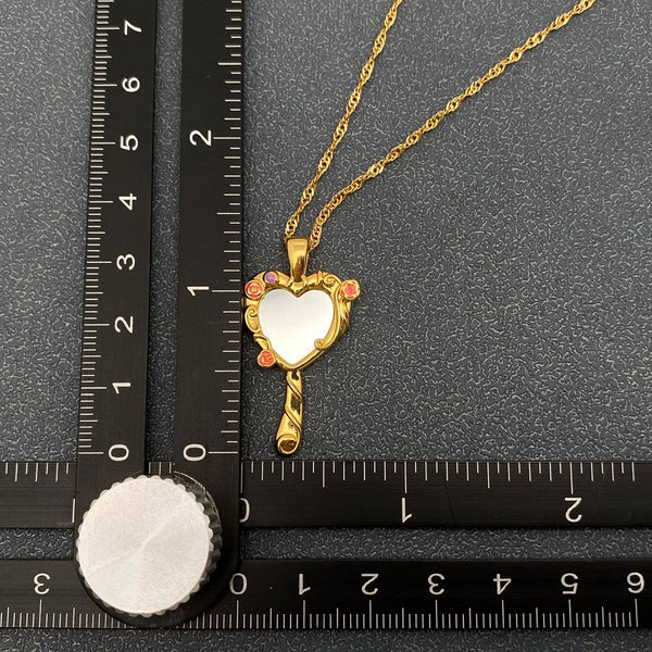 Fairy Tales Magic Mirror Charm Pendant Necklace