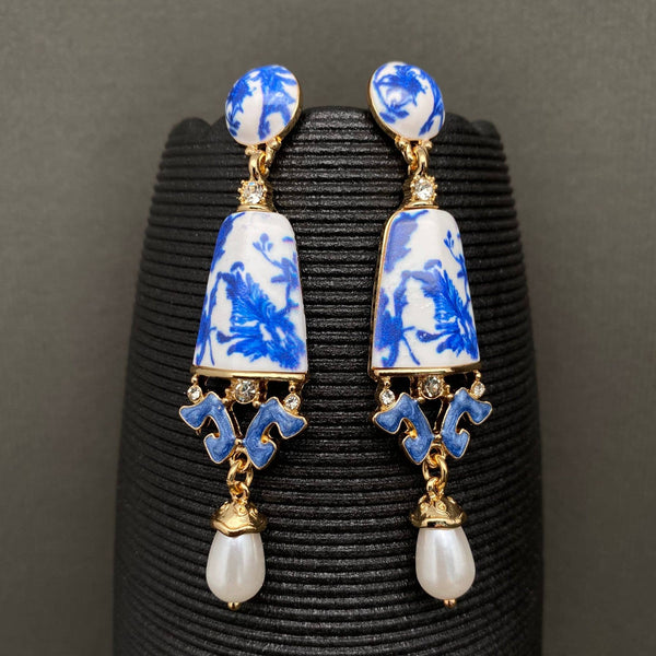 Vintage Ceramics Dangle Earrings