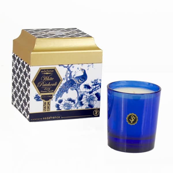 White Patchouli Bleu et Blanc Box Candle
