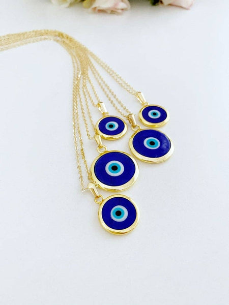 Blue Evil Eye Necklace, Blue Murano Evil Eye Bead, Turkish Evil Eye Necklace