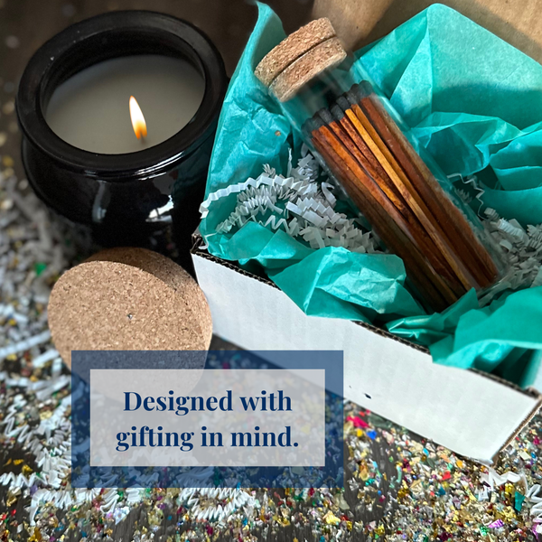 4" Matches in Large Chic Cork Top Jar - Color(s) of Choice