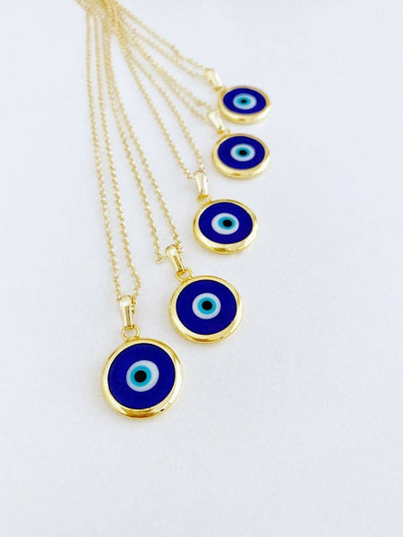 Blue Evil Eye Necklace, Blue Murano Evil Eye Bead, Turkish Evil Eye Necklace