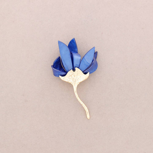 Resin Metal Flower Brooch