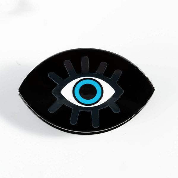 Evil Eye Acrylic Hair Claw - Black Shark Clip_CWAHA0308