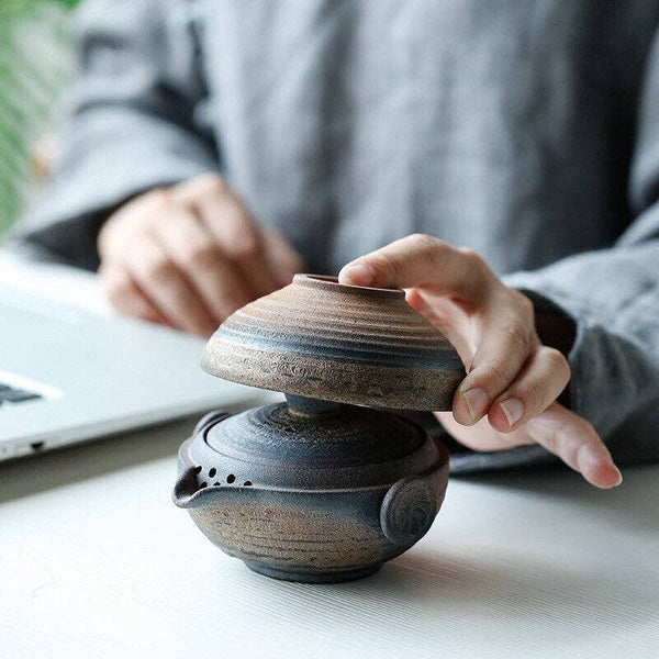 Gohobi Ceramic gaiwan travel set Chinese Gongfu tea  tea set