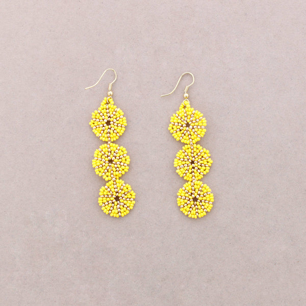 Sun Medallion Bead Earrings