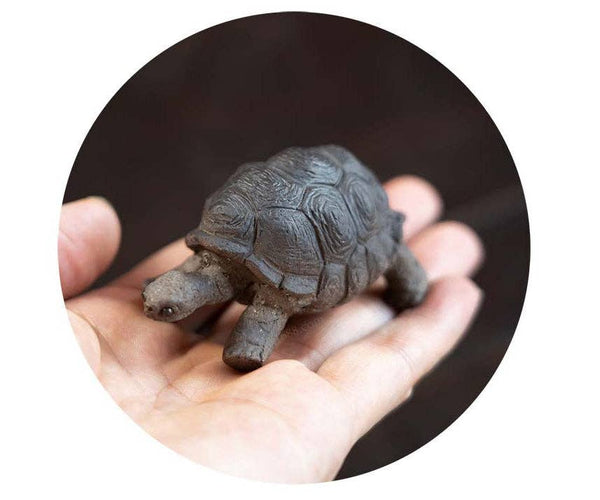 Gohobi Handmade Ceramic YiXing Clay Land Turtle Ornament Tea