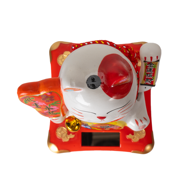 5 Inch Tall Solar Powered Lucky Cat With Movable Arm (1/60)
