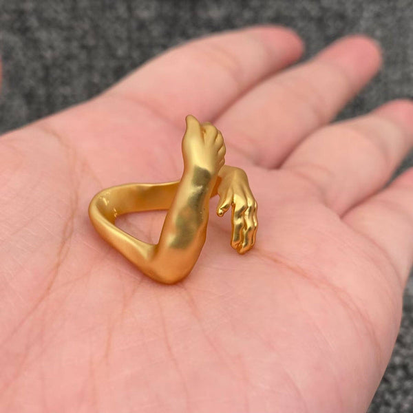 Embrace Love with Hands Adjustable Ring Valentine's Day Gift