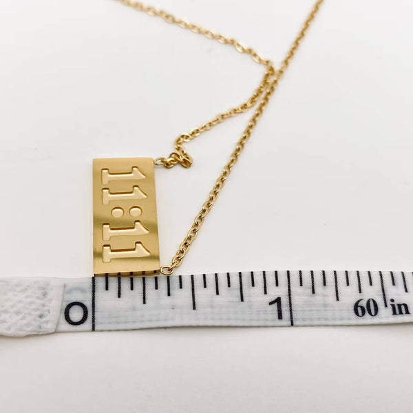 "11:11" Charm Pendant Stainless Steel Necklace - FGS