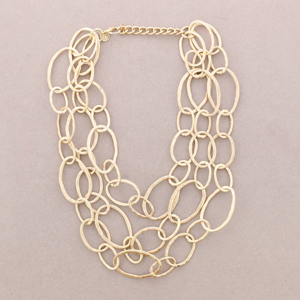 Triple Link Metal Necklace