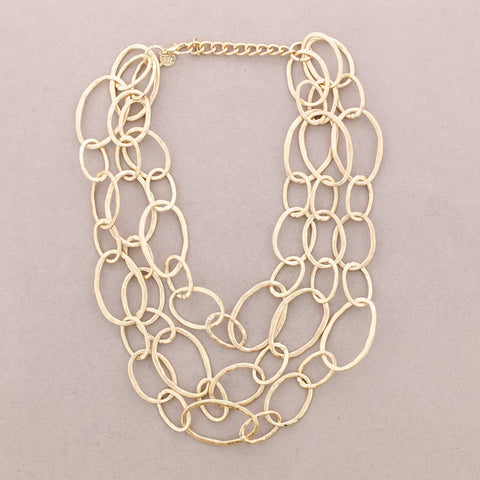 Triple Link Metal Necklace