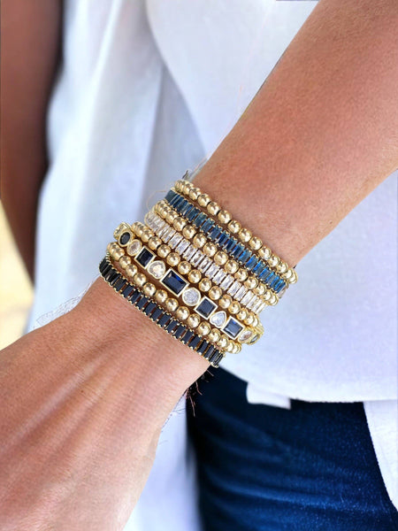 Gold filled Tennis Crystal Bracelet  - 4 color choices