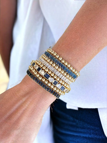 Gold filled Tennis Crystal Bracelet  - 4 color choices