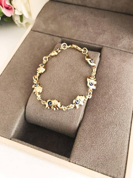 Elephant Evil Eye Bracelet, Lucky Charm Bracelet