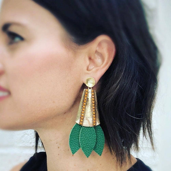 Tinsley Leather Earrings Forrest