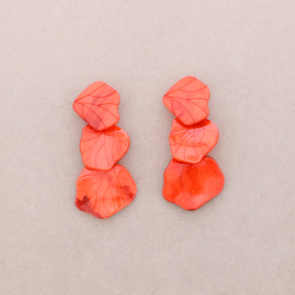 Triple Leaf Resin Earrings