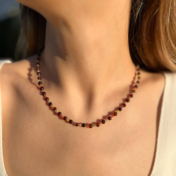 Glass Beaded Necklace, Handmade Necklace, Cute Jewelry