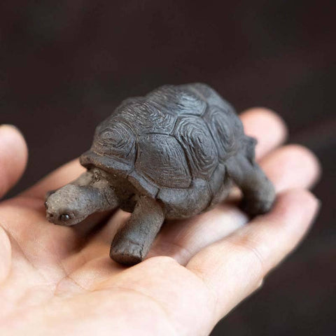 Gohobi Handmade Ceramic YiXing Clay Land Turtle Ornament Tea