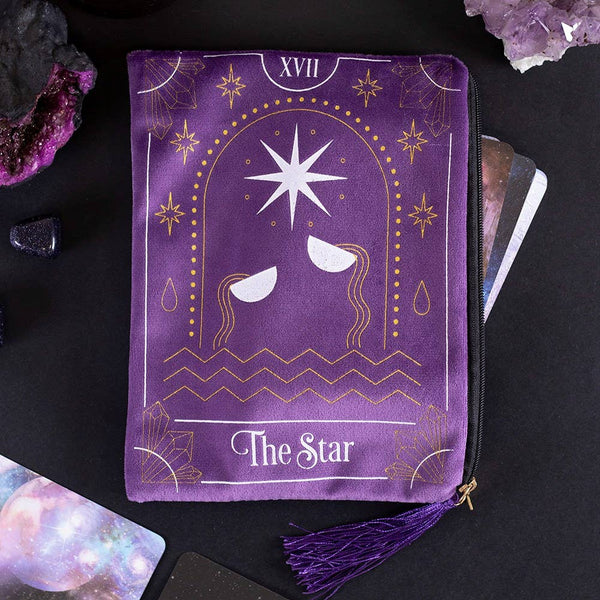 14191 6PC Star Tarot Cards Zipper Pouch Pack