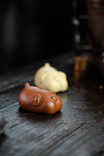 Gohobi Handmade pig ornaments Tea pets ceramic YiXing clay