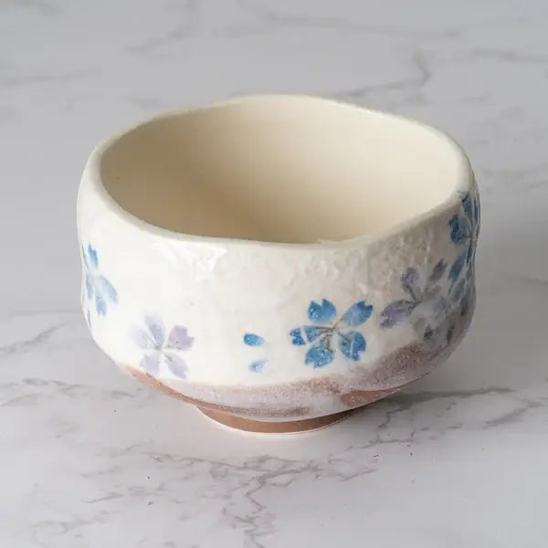 Blue Sakura Cherry Blossoms Mini Matcha Bowl 8oz 3.75"D