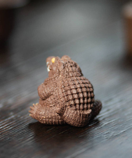 Gohobi Handmade Ceramic YiXing Clay Large Crocodile Ornament