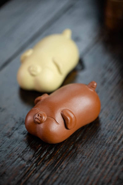 Gohobi Handmade pig ornaments Tea pets ceramic YiXing clay