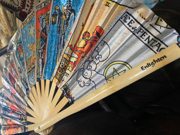 Tarot Fan Version 2 – Large Festival Hand Fan – Tarot Card Design by Enlighten Clothing Co.