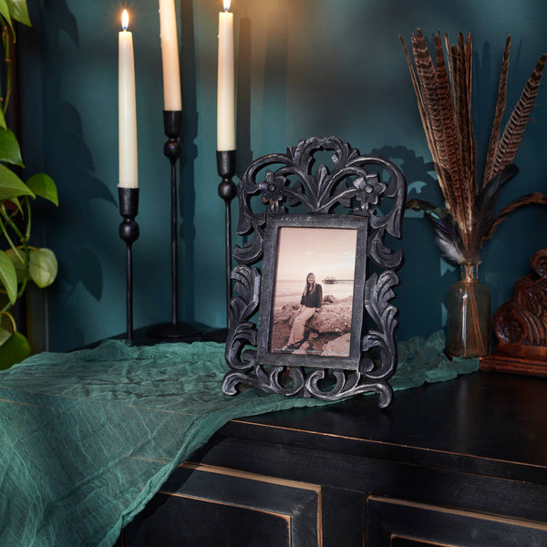 Black Filigree Photo Frame