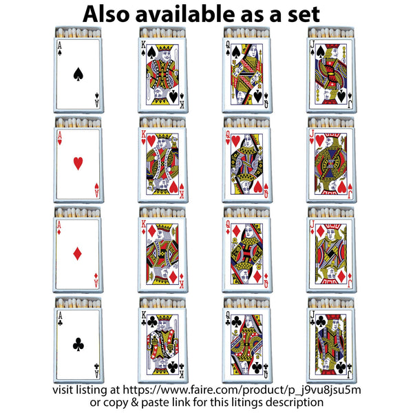 Queen of Hearts Card Matchbox Candle Acc • Decorative Match